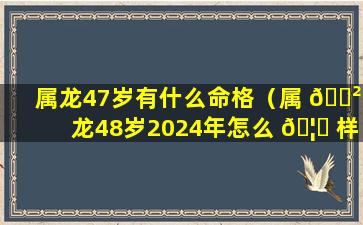 属龙47岁有什么命格（属 🌲 龙48岁2024年怎么 🦟 样）